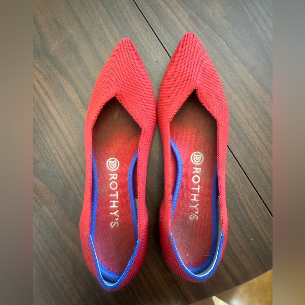 Rothy's Red Pointe Flats size 9.5
